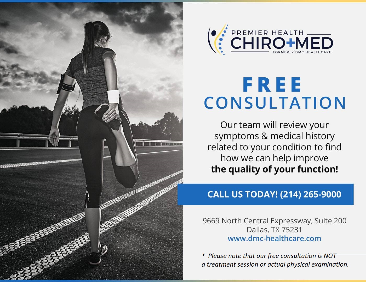 complimentary consultation chiropractor Dallas TX - Premier Health Chiro Med